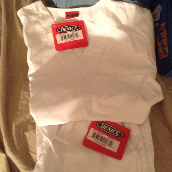 Denice white nurse shirt and pant