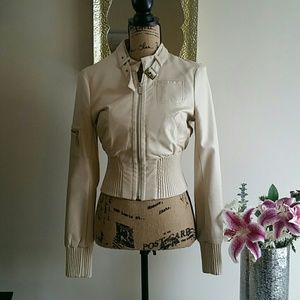 BEBE perforated vegan leather jacket!!!!!