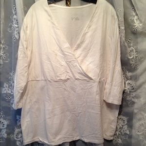 White and stretchy wrap top