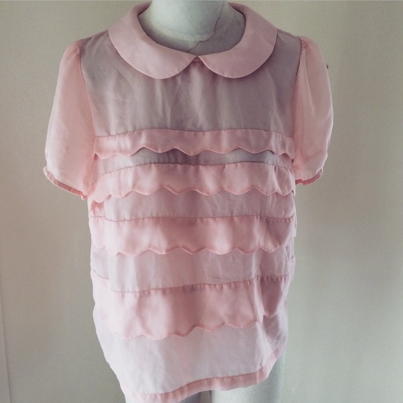 🚫SOLD on Instagram 🚫pink chiffon top - Picture 1 of 2