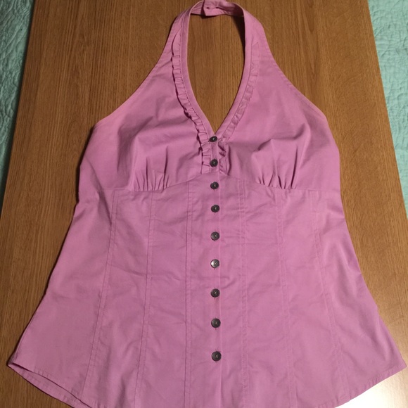 Express button down halter top