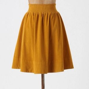 Super cute gold cord skirt!