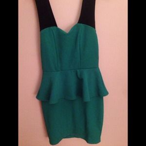Green Peplum Dress