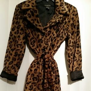 Bebe leopard trench coat