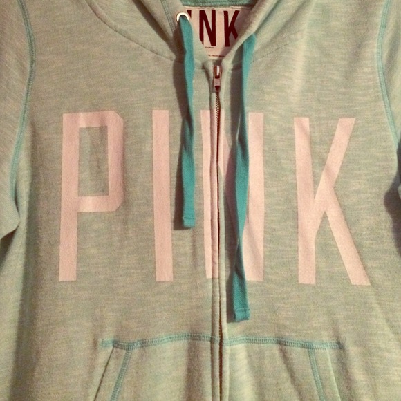PINK Mint Green Zip Up Hoodie