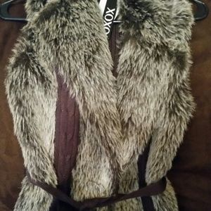 Faux fur xoxo vest