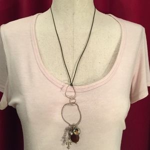 Hand made Frida charm and cross necklace.