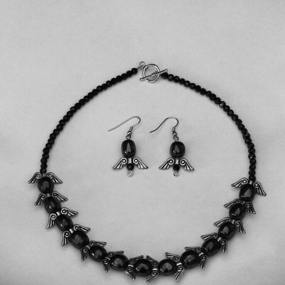 Winged Night Necklace & Earrings - NWOT - Picture 1 of 1