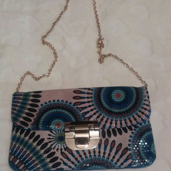 Aztec print clutch
