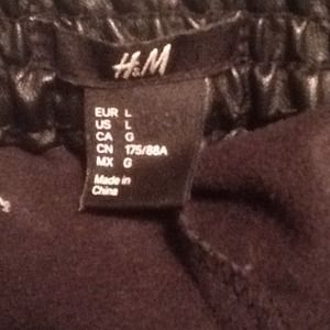 H&M brand loose fitting leather shorts