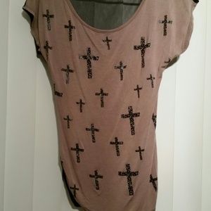 See thru back cross shirt