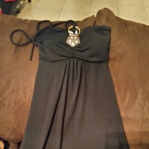 Black halter dress