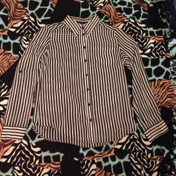 Sheer Button Up Blouse