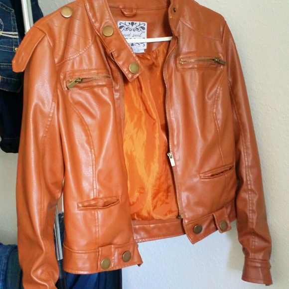 #Brown #leather #jacket from wet seal