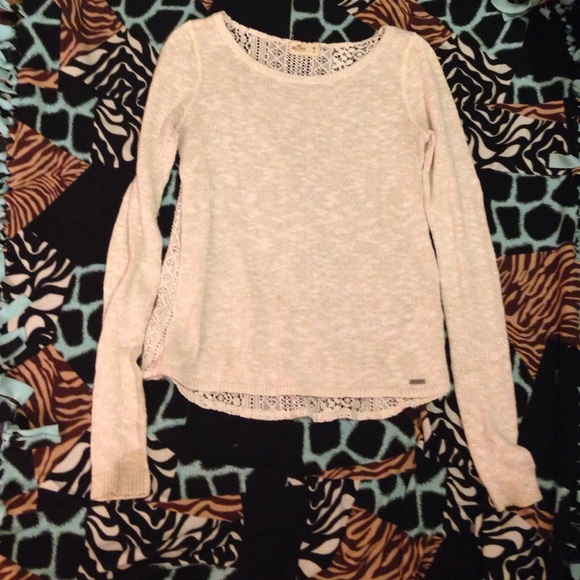 Shinny Lace Back Tight Sweater