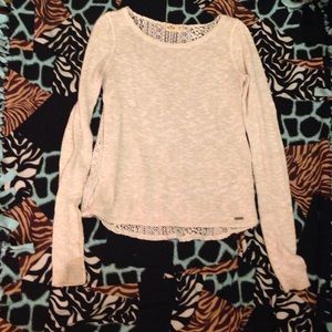 Shinny Lace Back Tight Sweater