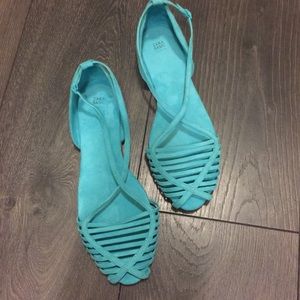 ZARA Turquoise Flats