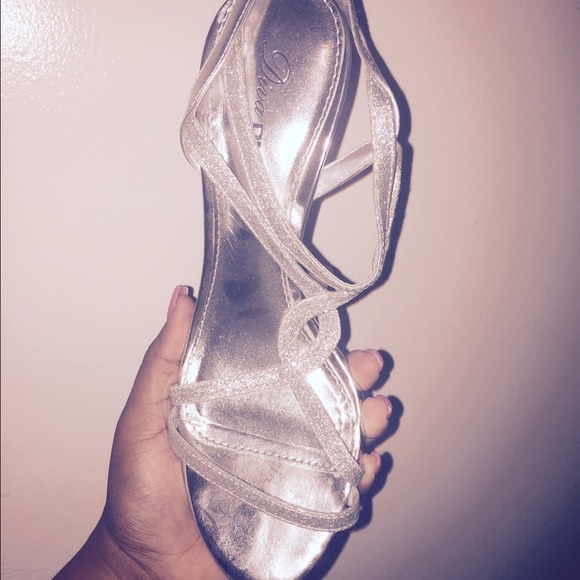 Once worn silver dress shoes