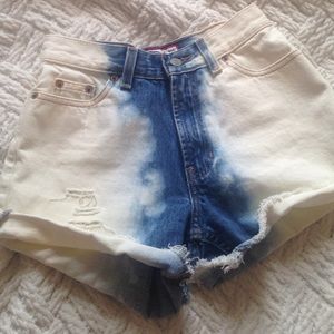High waisted jean shorts