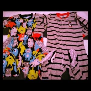 Carter's warm Fleece footsie pjs 3T bundle