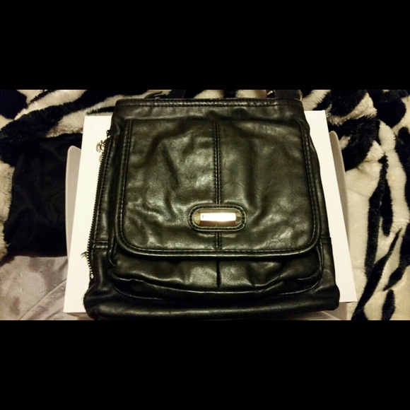 Franco Sarto Black Leather Messenger Bag - Picture 3 of 4