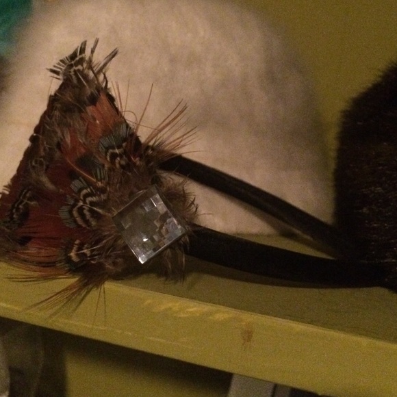 ✨hp✨Pheasant + many-faceted bead HEADBAND flapper - Picture 1 of 4