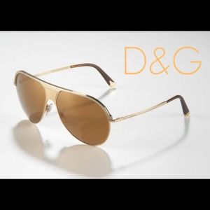 Dolce & Gabbana Gold Mirror Aviator Sunglasses