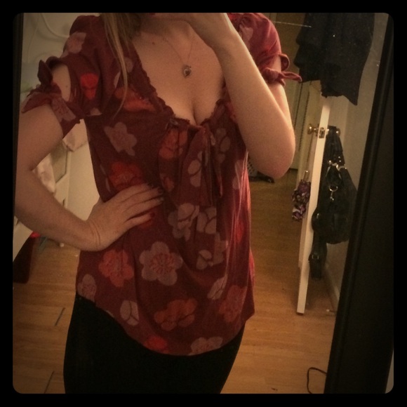 Marc by Marc Jacobs floral tie-sleeve top