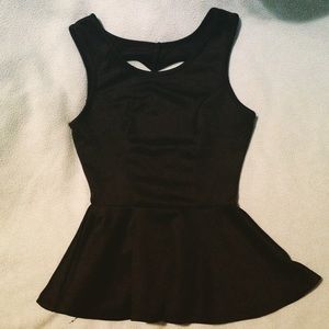 Black Peplum Top