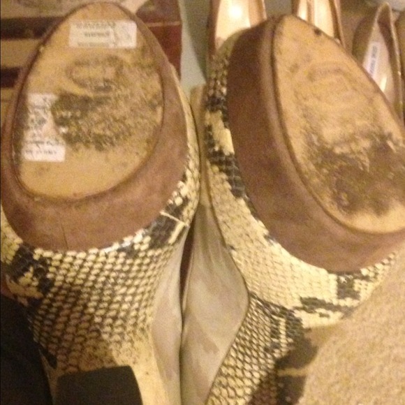 Just Cavalli Snake Skin Print Open Toe Heels Pumps
