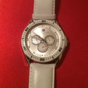Tommy Hilfiger white leather watch