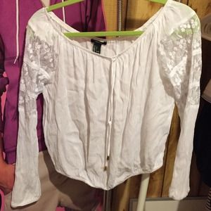 White Boho Off the Shoulder blouse