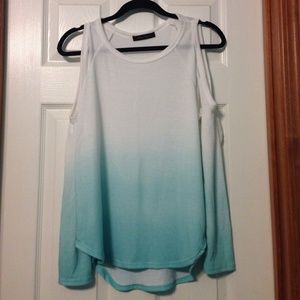 Ombré cut-out shoulder top