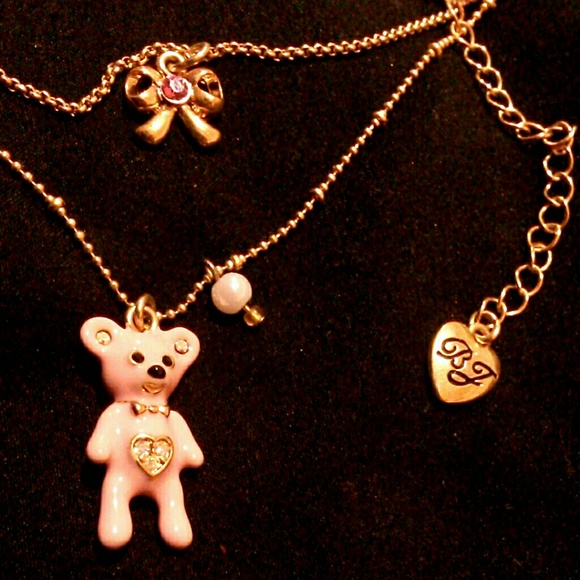 Betsey Johnson teddy necklace
