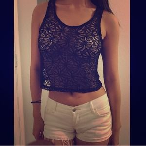 H&M black lace tank top