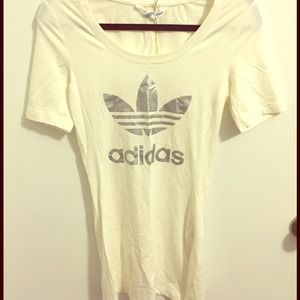 Adidas white long t shirt