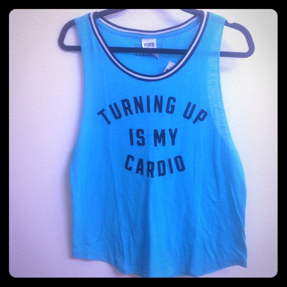 PINK Victoria Secret Blue/Black Tank Size Small