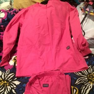 Pink Cherokee brand scrub set.