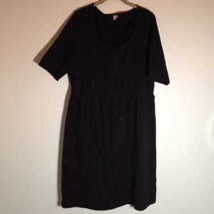 Black knee length jersey dress