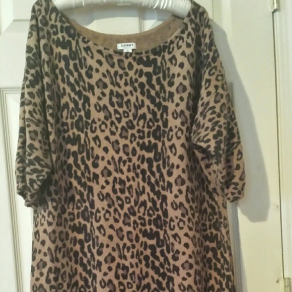 Leopard print sweater dress