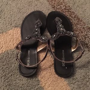 BCBG jeweled sandals