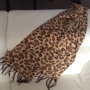 Animal print cashmere acrylic blend scarf!