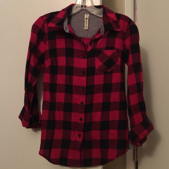 Black and red flannel shirt