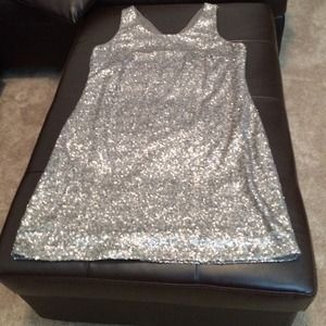 Gray and silver sequin dress