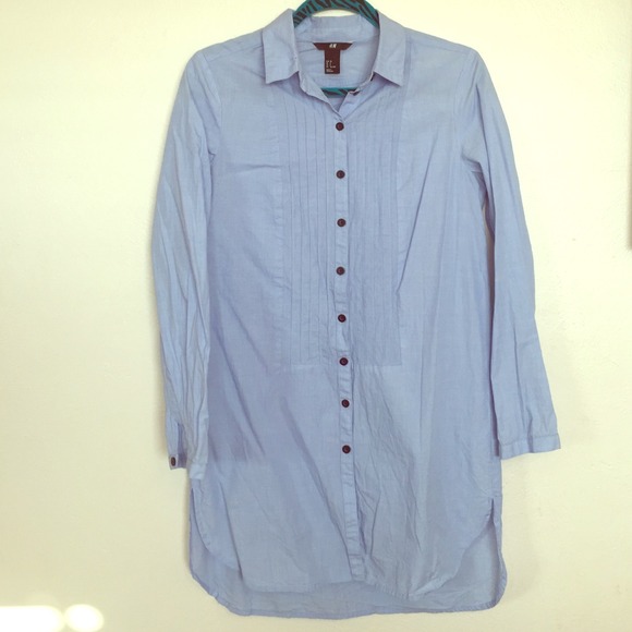 Oversized Blue Button-Up Shirt