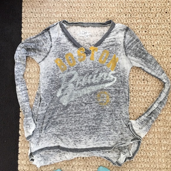 Washed faded Bruins shirt meant to look that way