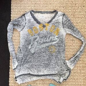 Washed faded Bruins shirt meant to look that way