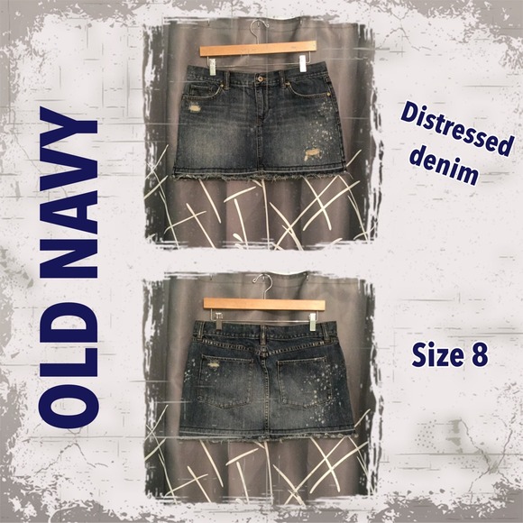 Distressed Denim mini skirt