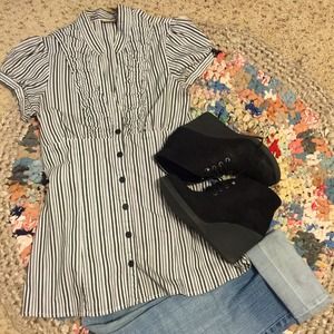 Striped and fitted blouse
