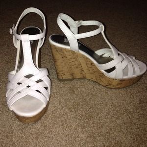 white/cork Molly wedges